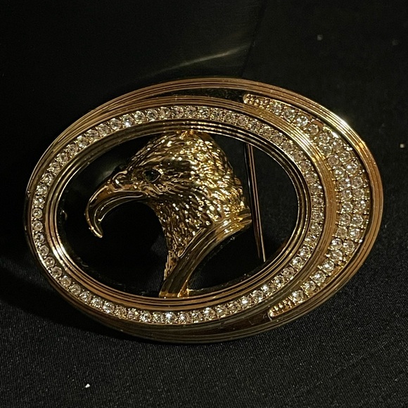 Men’s - Luxury Gold Plated Belt Buckle With High-Glossy Diamonds - Picture 3 of 6